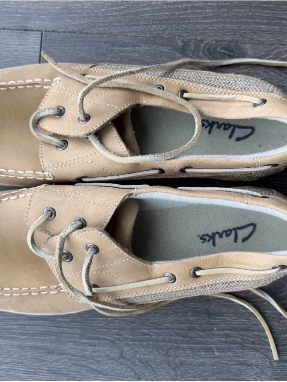 Clarks women’s boat shoes LOT OF 2 Pairs; Blue and Tan Size 11M